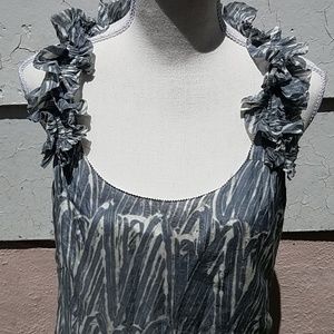 Banana Republic painted silk ruffle tank top M